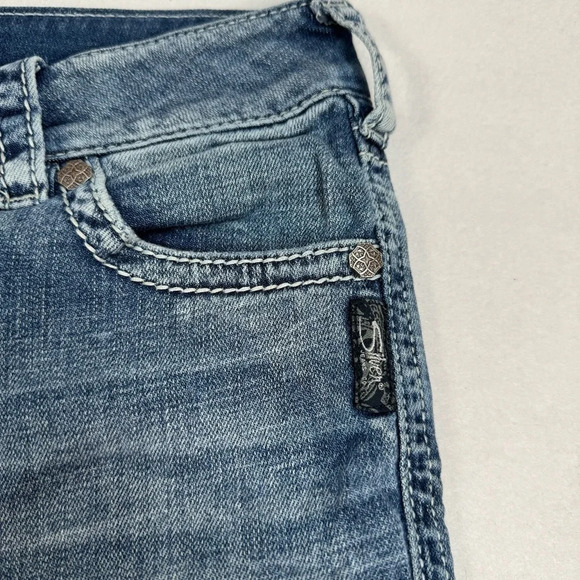 Silver Suki Capri Jeans Womens Size 29 Straight Leg Medium Wash Stretch Denim - Picture 12 of 12